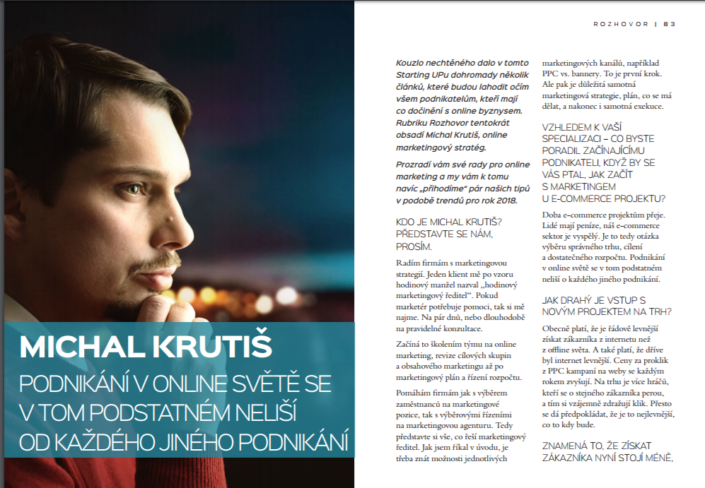 Rozhovor v časopise StartingUP